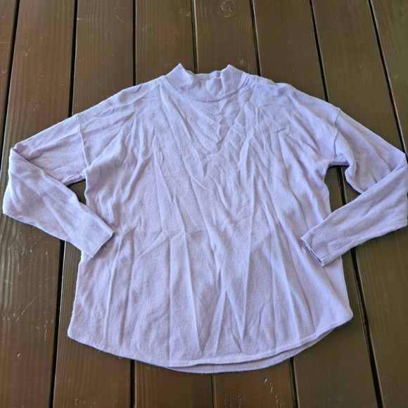 Madewell Women's Sz XS Lavender Mock Neck Wool & Alpaca Blend Sweater - Picture 3 of 9